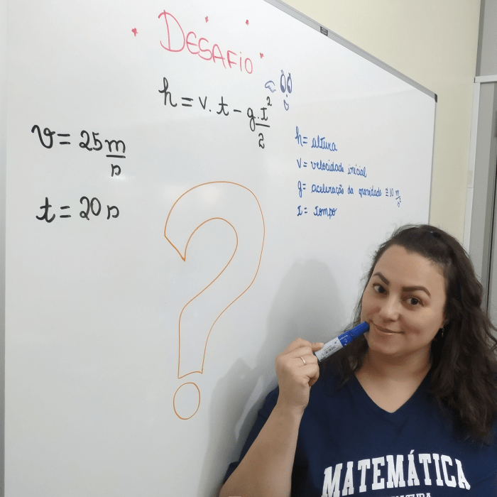 Clarissa Tavares com desafio de matemática